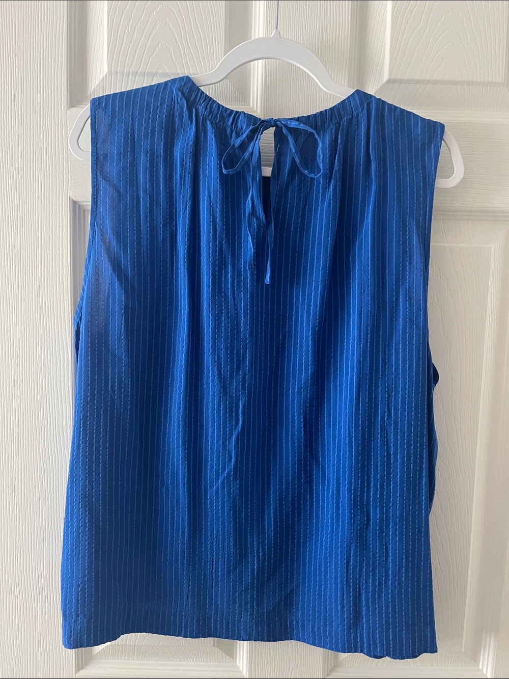 LOFT Royal Blue Pinstripe Sleeveless Top - Picture 2 of 5